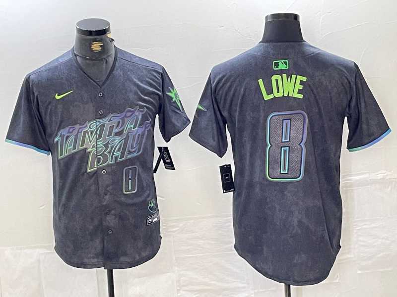 Men%27s Tampa Bay Rays #8 Brandon Lowe Charcoal 2024 City Connect Player Number Limited Cool Base Jersey->tampa bay rays->MLB Jersey